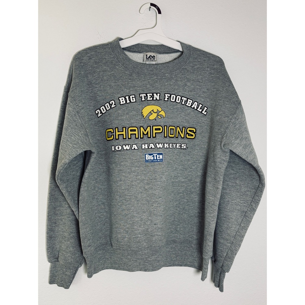 Vintage Lee Sport Iowa Hawkeyes 2002 Big Ten Football Champions Sweatshirt XL